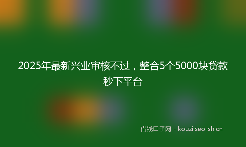 2025年最新兴业审核不过，整合5个5000块贷款秒下平台