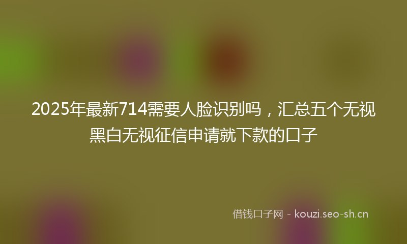 2025年最新714需要人脸识别吗，汇总五个无视黑白无视征信申请就下款的口子