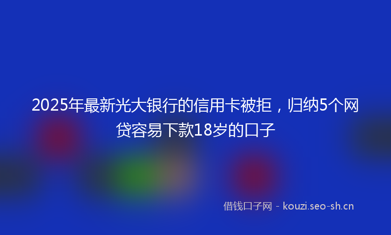2025年最新光大银行的信用卡被拒，归纳5个网贷容易下款18岁的口子