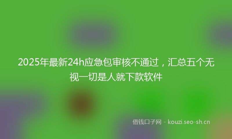 2025年最新24h应急包审核不通过，汇总五个无视一切是人就下款软件