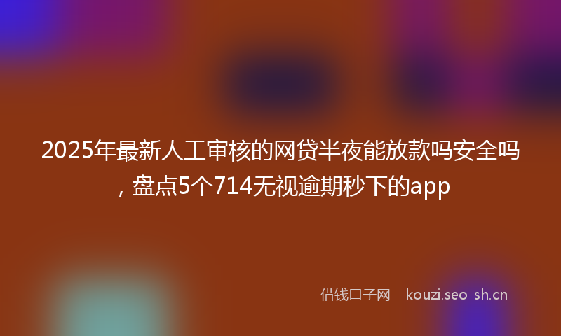 2025年最新人工审核的网贷半夜能放款吗安全吗，盘点5个714无视逾期秒下的app