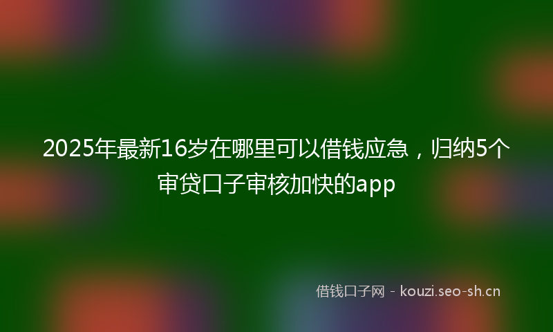 2025年最新16岁在哪里可以借钱应急,归纳5个审贷口子审核加快的app