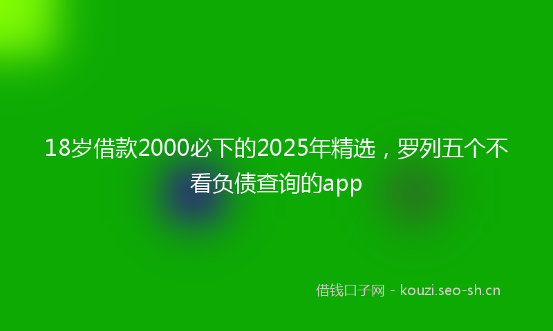 18岁借款2000必下的2025年精选，罗列五个不看负债查询的app