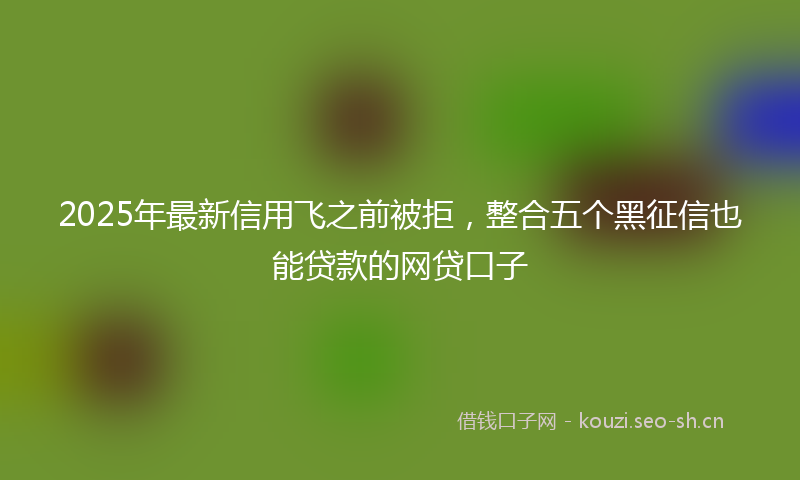 2025年最新信用飞之前被拒，整合五个黑征信也能贷款的网贷口子