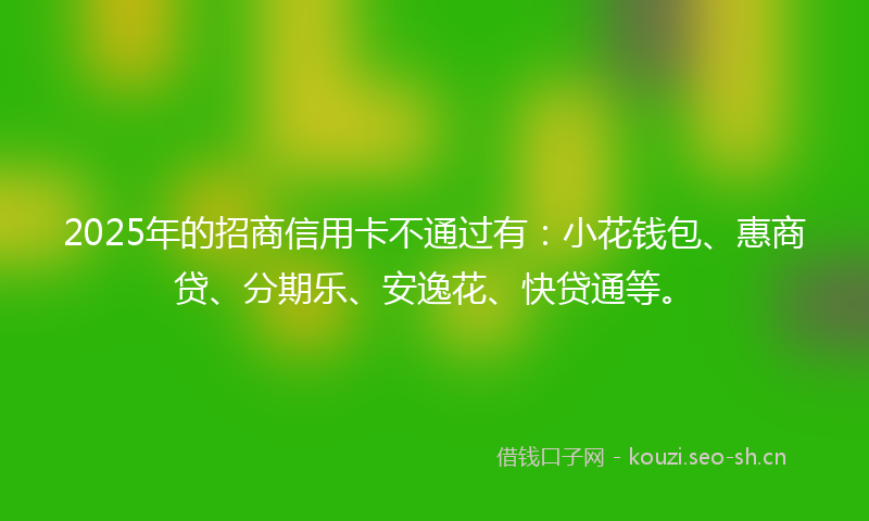 2025年的招商信用卡不通过有：小花钱包、惠商贷、分期乐、安逸花、快贷通等。