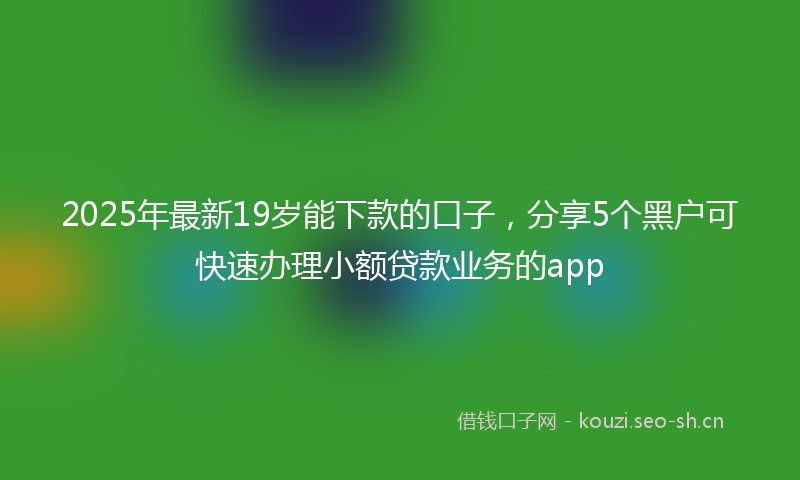 2025年最新19岁能下款的口子，分享5个黑户可快速办理小额贷款业务的app