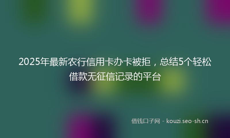 2025年最新农行信用卡办卡被拒，总结5个轻松借款无征信记录的平台