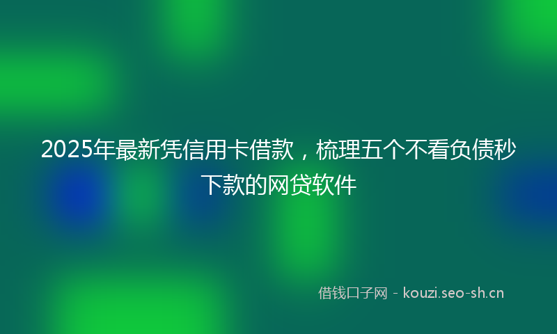 2025年最新凭信用卡借款，梳理五个不看负债秒下款的网贷软件