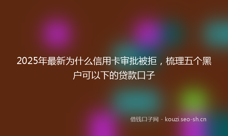 2025年最新为什么信用卡审批被拒，梳理五个黑户可以下的贷款口子