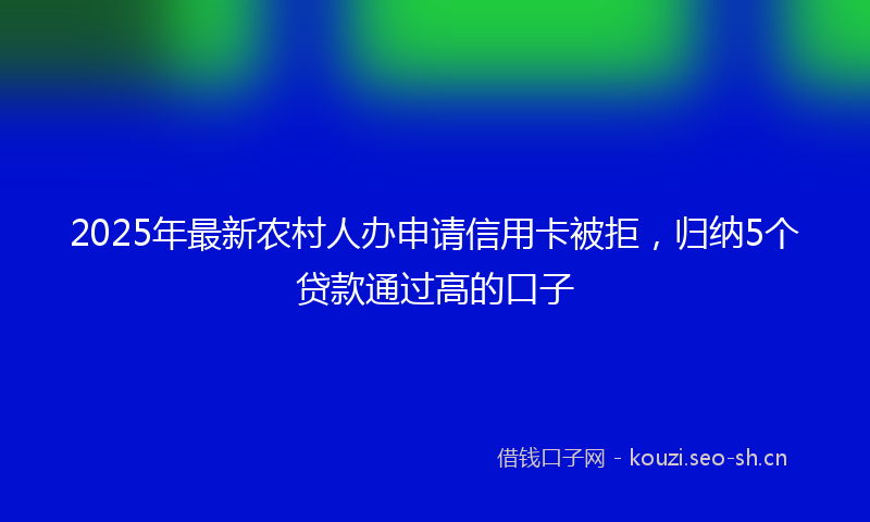 2025年最新农村人办申请信用卡被拒,归纳5个贷款通过高的口子