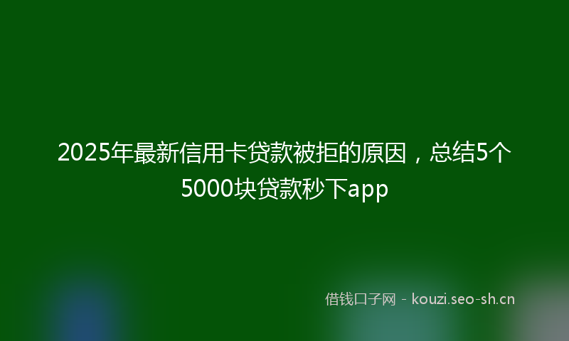 2025年最新信用卡贷款被拒的原因，总结5个5000块贷款秒下app