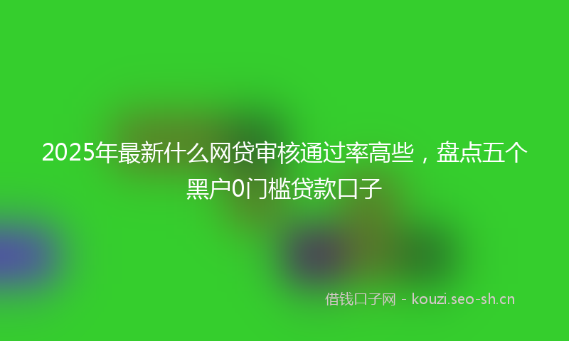 2025年最新什么网贷审核通过率高些，盘点五个黑户0门槛贷款口子