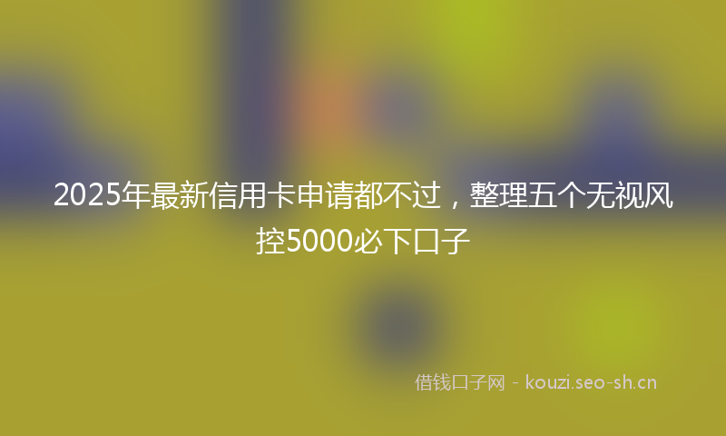 2025年最新信用卡申请都不过，整理五个无视风控5000必下口子