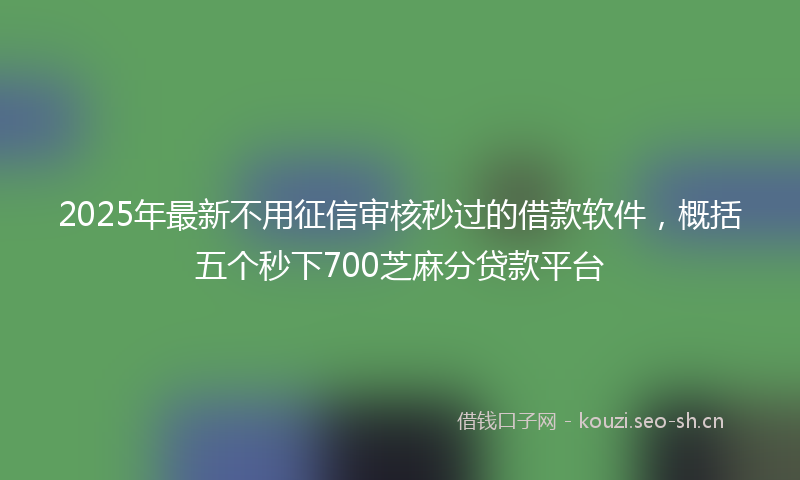 2025年最新不用征信审核秒过的借款软件，概括五个秒下700芝麻分贷款平台