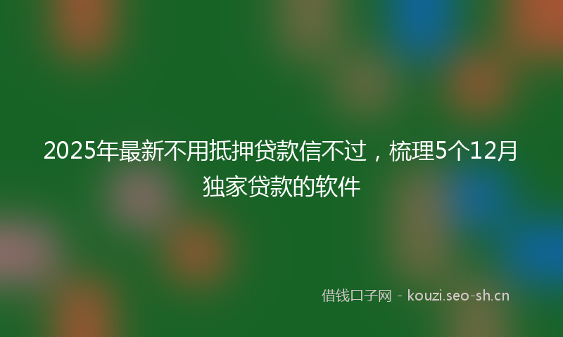 2025年最新不用抵押贷款信不过，梳理5个12月独家贷款的软件
