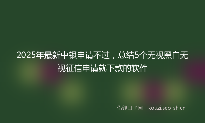 2025年最新中银申请不过，总结5个无视黑白无视征信申请就下款的软件