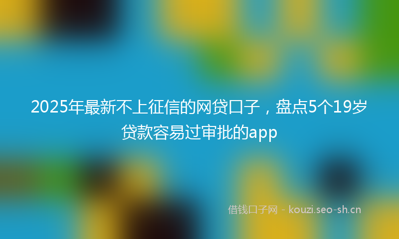 2025年最新不上征信的网贷口子，盘点5个19岁贷款容易过审批的app