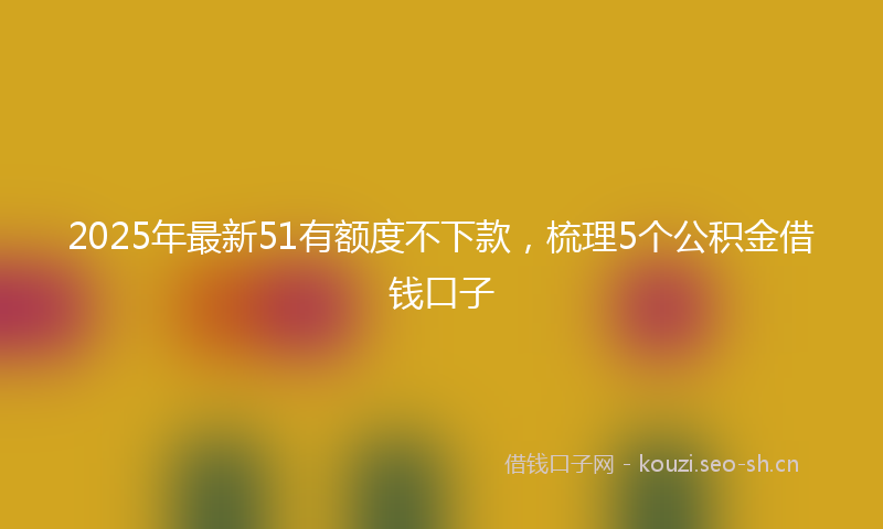 2025年最新51有额度不下款，梳理5个公积金借钱口子