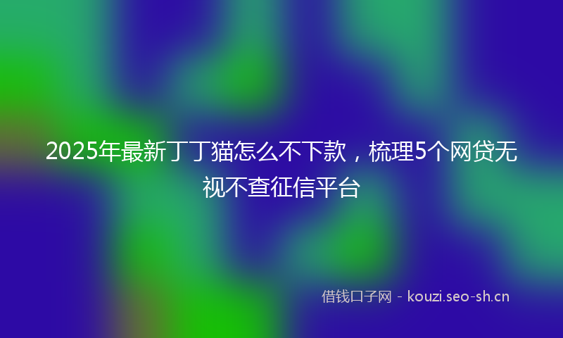 2025年最新丁丁猫怎么不下款，梳理5个网贷无视不查征信平台