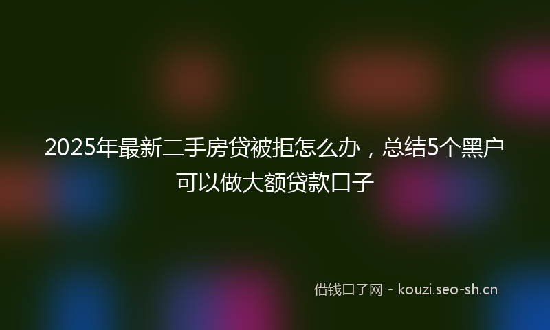 2025年最新二手房贷被拒怎么办，总结5个黑户可以做大额贷款口子