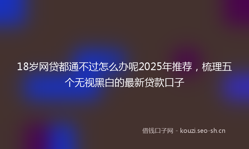 18岁网贷都通不过怎么办呢2025年推荐，梳理五个无视黑白的最新贷款口子