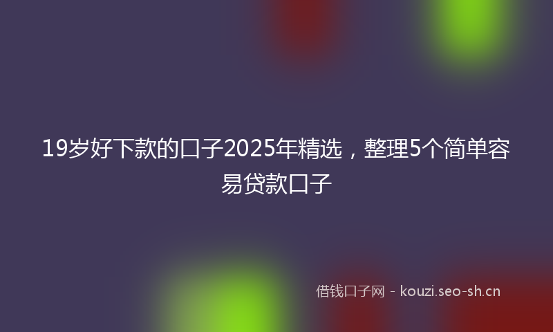 19岁好下款的口子2025年精选，整理5个简单容易贷款口子