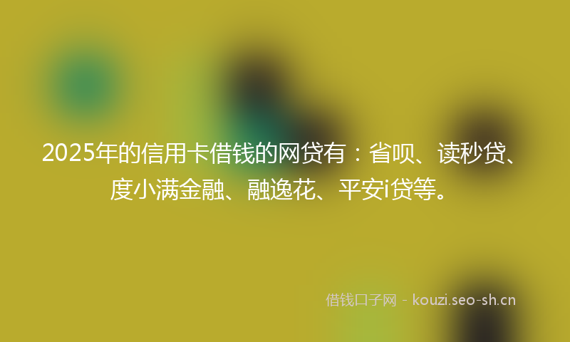 2025年的信用卡借钱的网贷有：省呗、读秒贷、度小满金融、融逸花、平安i贷等。