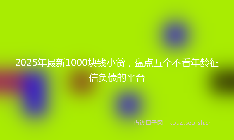 2025年最新1000块钱小贷，盘点五个不看年龄征信负债的平台