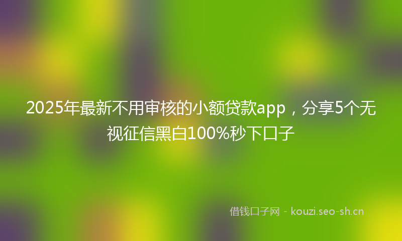 2025年最新不用审核的小额贷款app，分享5个无视征信黑白100%秒下口子