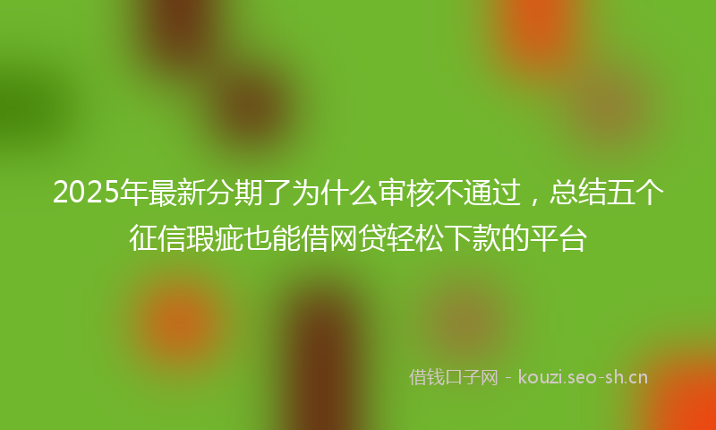 2025年最新分期了为什么审核不通过，总结五个征信瑕疵也能借网贷轻松下款的平台