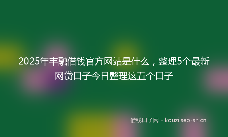 2025年丰融借钱官方网站是什么，整理5个最新网贷口子今日整理这五个口子