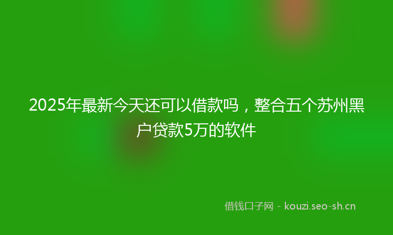 2025年最新今天还可以借款吗，整合五个苏州黑户贷款5万的软件