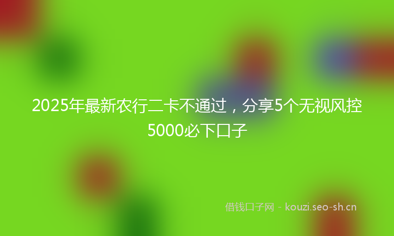 2025年最新农行二卡不通过,分享5个无视风控5000必下口子