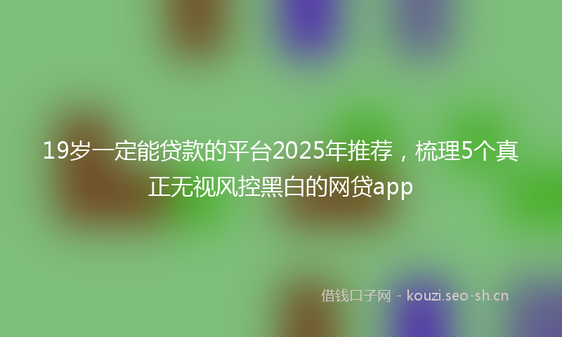 19岁一定能贷款的平台2025年推荐，梳理5个真正无视风控黑白的网贷app