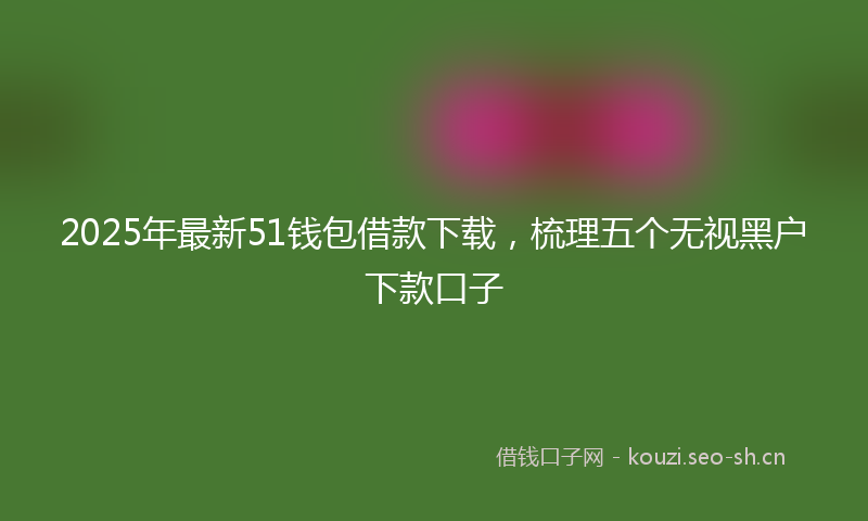 2025年最新51钱包借款下载，梳理五个无视黑户下款口子