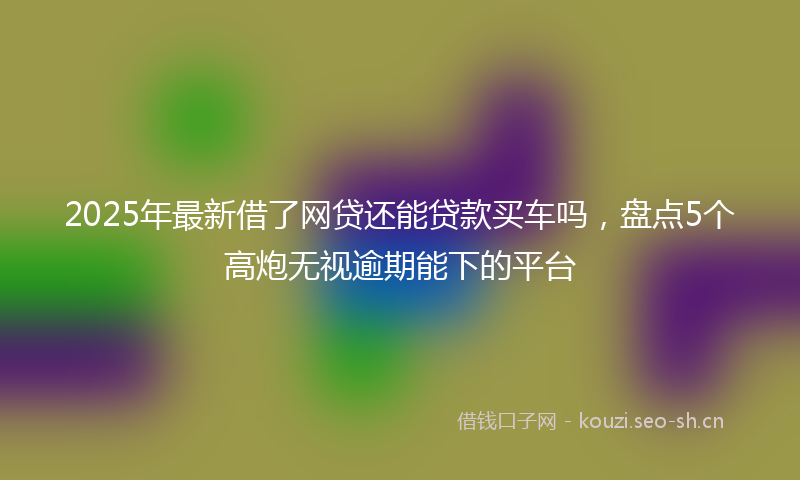 2025年最新借了网贷还能贷款买车吗，盘点5个高炮无视逾期能下的平台