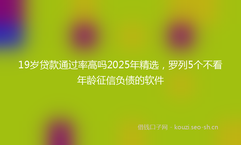 19岁贷款通过率高吗2025年精选，罗列5个不看年龄征信负债的软件