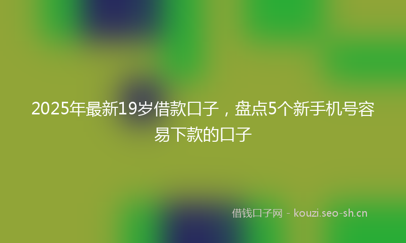 2025年最新19岁借款口子，盘点5个新手机号容易下款的口子