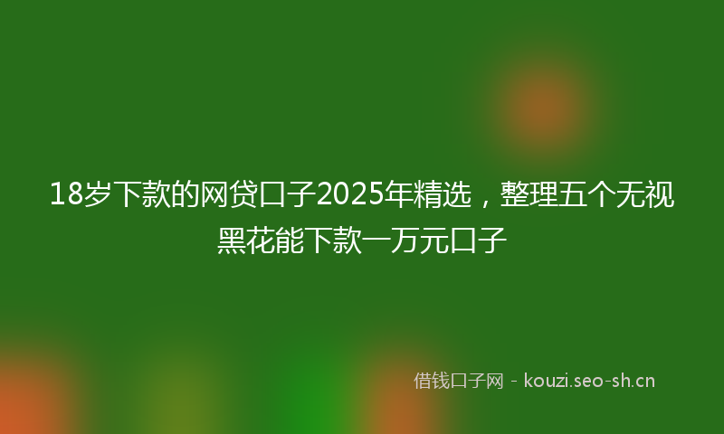 18岁下款的网贷口子2025年精选，整理五个无视黑花能下款一万元口子