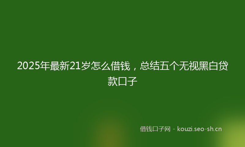 2025年最新21岁怎么借钱，总结五个无视黑白贷款口子