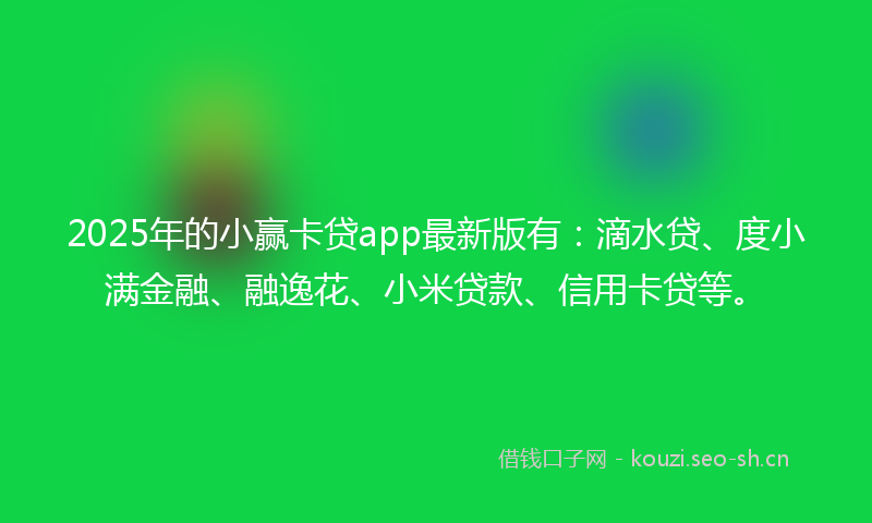 2025年的小赢卡贷app最新版有：滴水贷、度小满金融、融逸花、小米贷款、信用卡贷等。