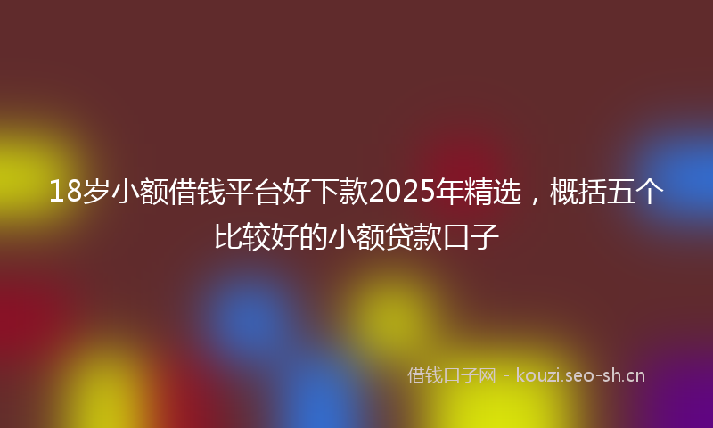 18岁小额借钱平台好下款2025年精选，概括五个比较好的小额贷款口子