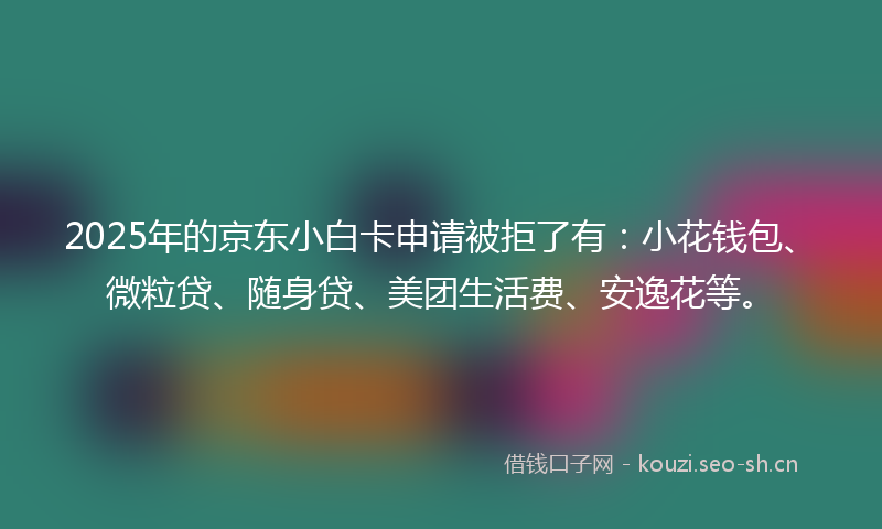 2025年的京东小白卡申请被拒了有：小花钱包、微粒贷、随身贷、美团生活费、安逸花等。