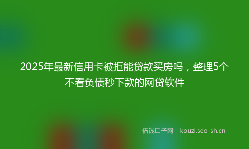 2025年最新信用卡被拒能贷款买房吗，整理5个不看负债秒下款的网贷软件