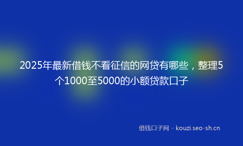 2025年最新借钱不看征信的网贷有哪些,整理5个1000至5000的小额贷款口子