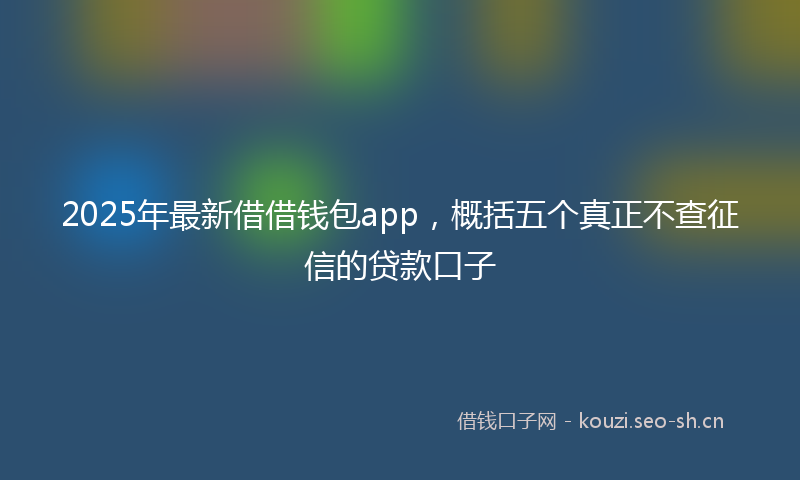 2025年最新借借钱包app，概括五个真正不查征信的贷款口子