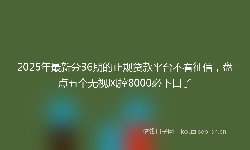 2025年最新分36期的正规贷款平台不看征信，盘点五个无视风控8000必下口子