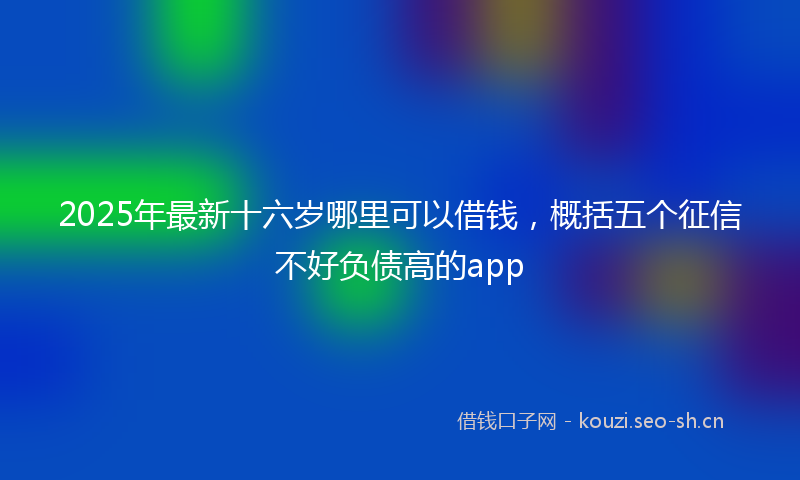 2025年最新十六岁哪里可以借钱，概括五个征信不好负债高的app