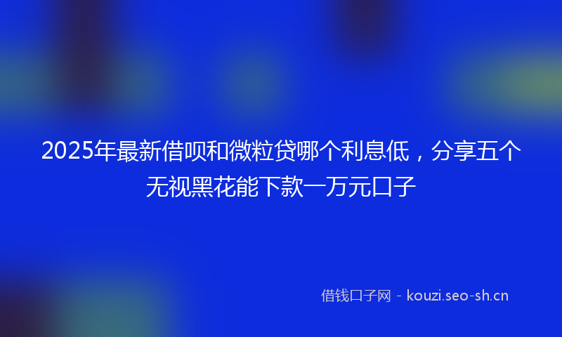 2025年最新借呗和微粒贷哪个利息低,分享五个无视黑花能下款一万元口子