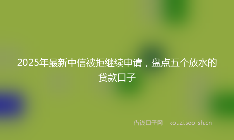 2025年最新中信被拒继续申请，盘点五个放水的贷款口子